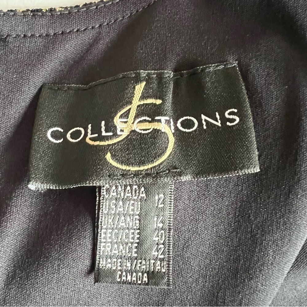 JS COLLECTIONS Metallic Gold Sleeveless Maxi Dress Evening Gown Size 12 - Picture 15 of 16